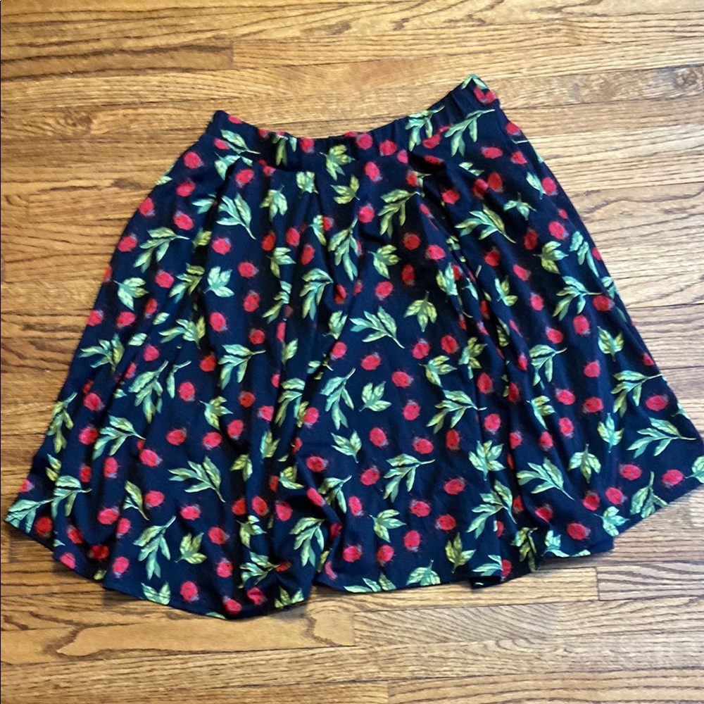 LuLaRoe Pink and Green Skater Skirt Knee-length Casual